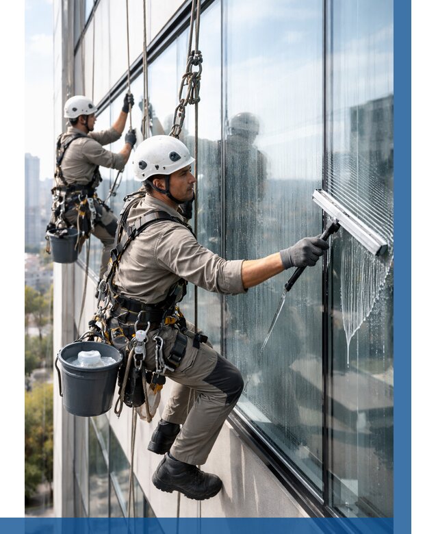 Мойка окон альпинистами в Курчатове от 4585 р. | ВЫСОТНИК-Крч