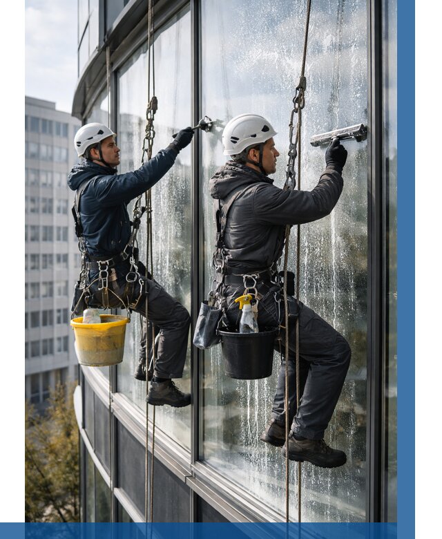 Мойка панорамных окон в Курчатове от 357 р. заказать у ВЫСОТНИК-Крч