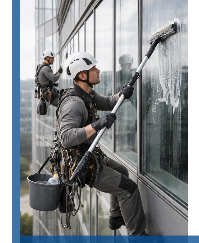 Высотная мойка сплошного остекления с выездом в Курчатове