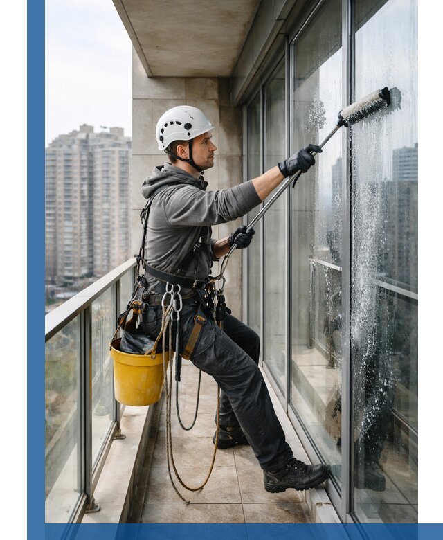 Профессиональная мойка балконного остекления в Курчатове