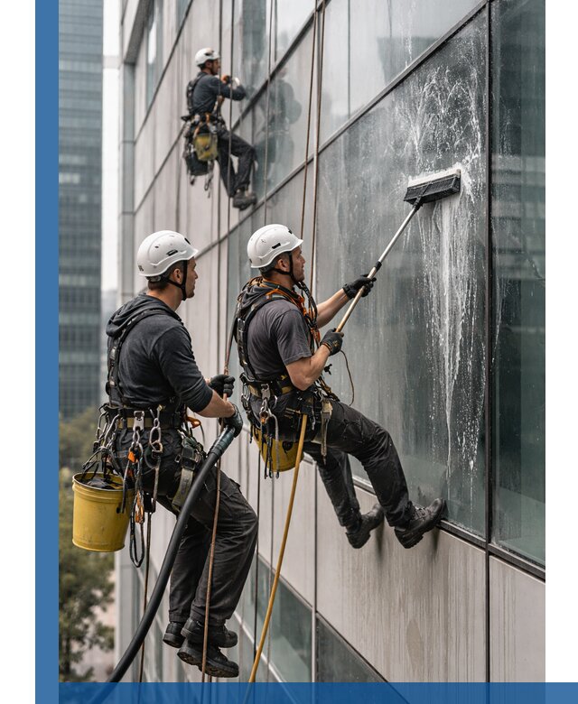 Профессиональная высотная мойка фасадов зданий в Курчатове