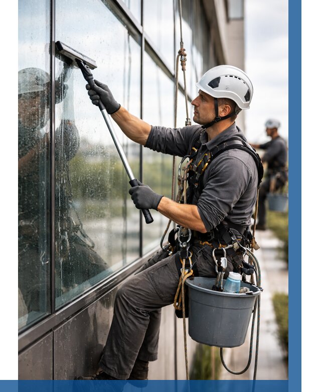 Мойка стеклянных фасадов в Курчатове от 204 р. | ВЫСОТНИК-Крч
