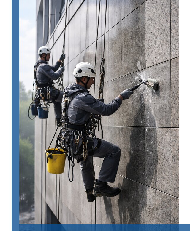 Профессиональная мойка фасада из керамогранита в Курчатове