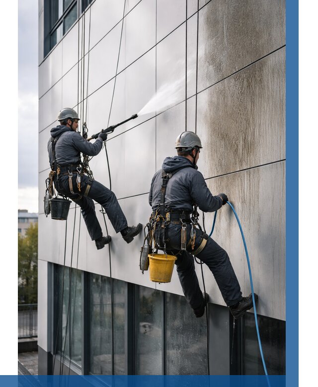 Мойка фасада из композита в Курчатове по цене от 306 р. | ВЫСОТНИК-Крч