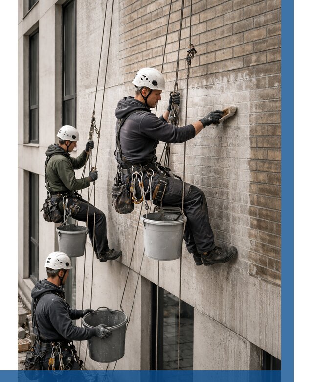 Удаление высолов с фасада в Курчатове от 255 р. | ВЫСОТНИК-Крч