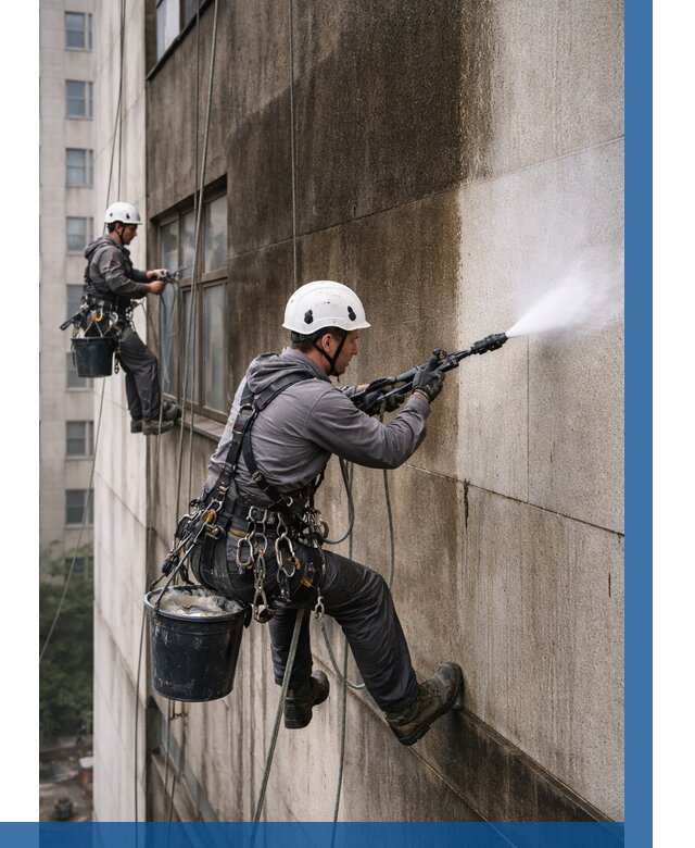 Очистка фасада от копоти в Курчатове от 255 р. | ВЫСОТНИК-Крч