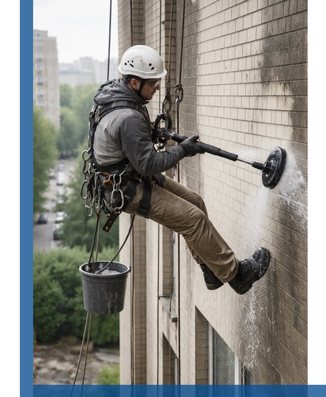 Очистка фасада от копоти в Курчатове профессионально и безопасно