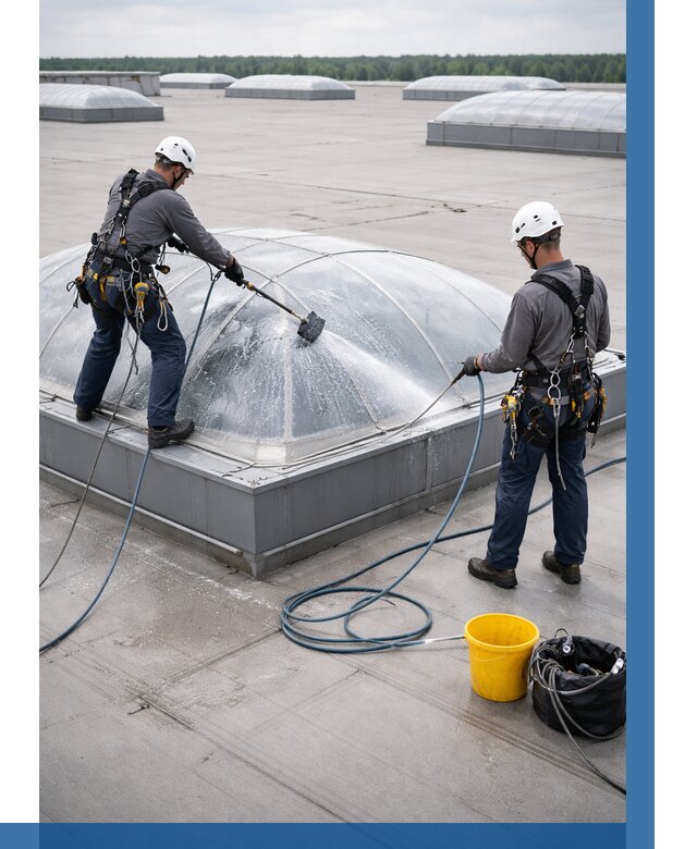 Мойка зенитных фонарей в Курчатове, заказать от 4585 р. | ВЫСОТНИК-Крч