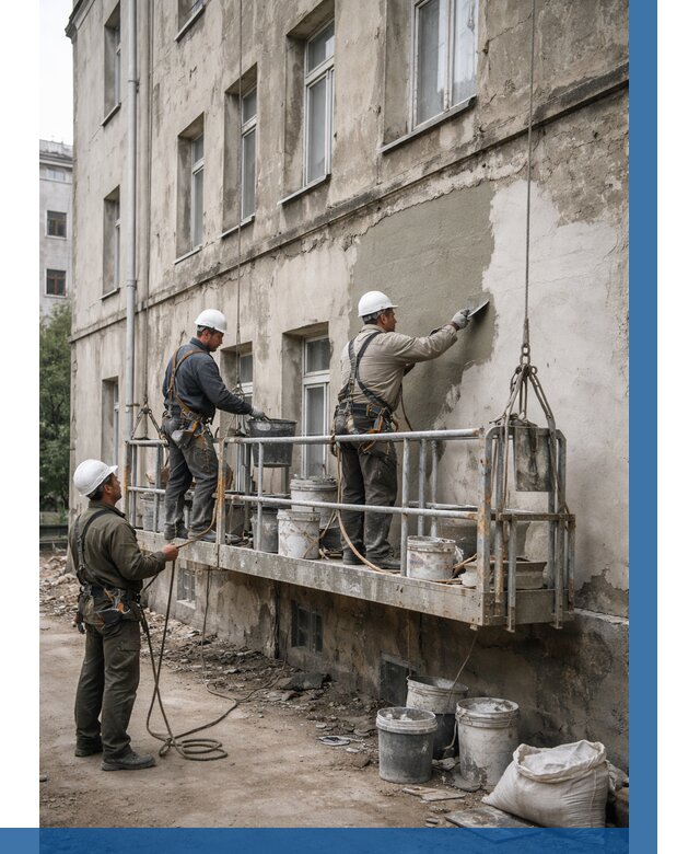 Капитальный ремонт фасада в Курчатове от 4279 р. | ВЫСОТНИК-Крч