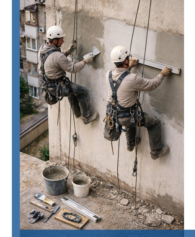 Комплексный ремонт штукатурного фасада с гарантией в Курчатове