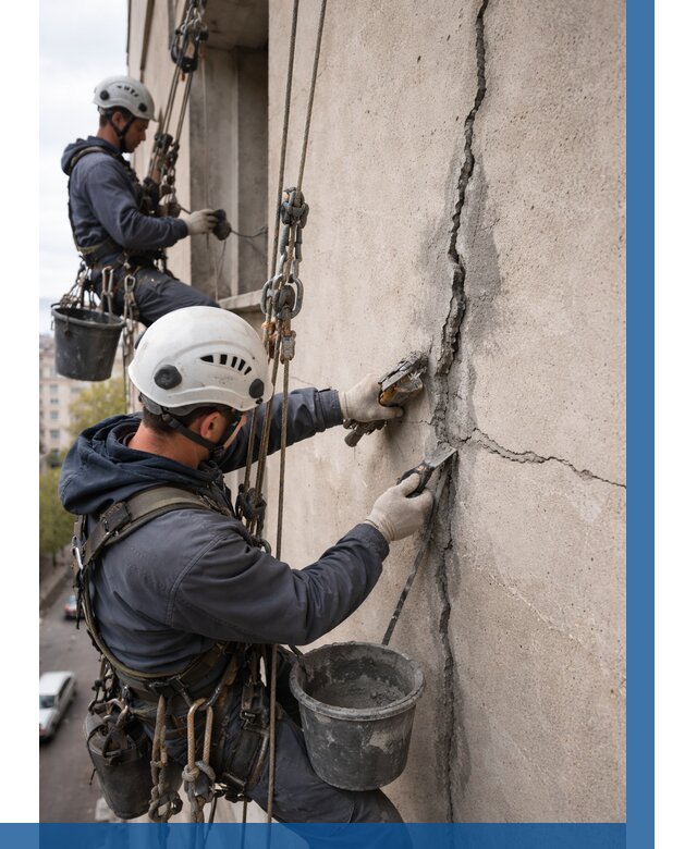 Заделка трещин на фасаде в Курчатове от 917 р. | ВЫСОТНИК-Крч