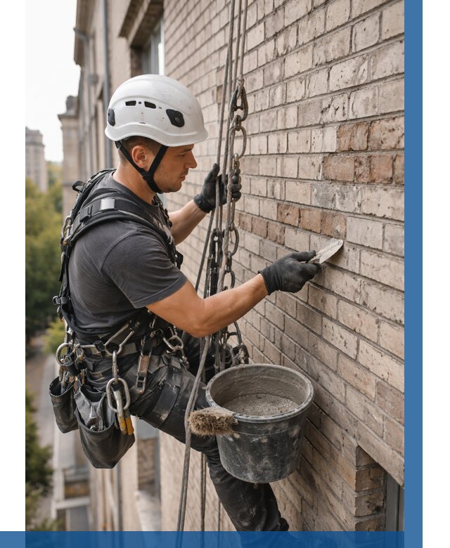 Ремонт кирпичной кладки фасада в Курчатове от 1834 р. | ВЫСОТНИК-Крч