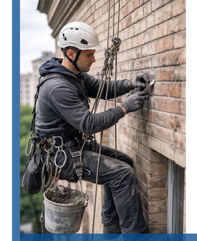 Качественный ремонт кирпичной кладки фасада в Курчатове с гарантией