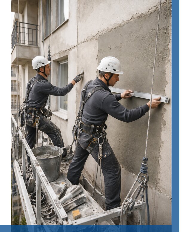 Штукатурка фасада на высоте в Курчатове от 917 р. | ВЫСОТНИК-Крч