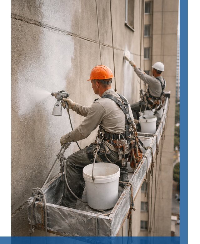 Грунтовка фасада на высоте в Курчатове от 122 р. | ВЫСОТНИК-Крч