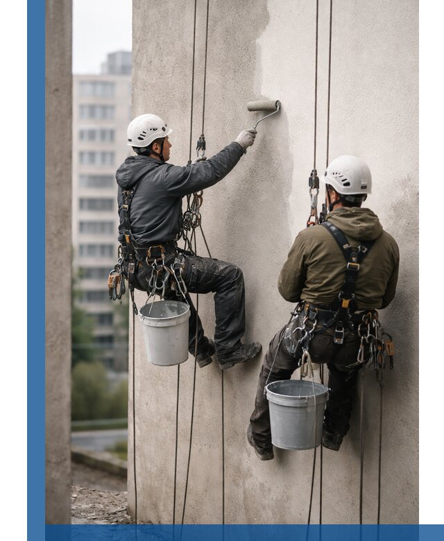 Покраска фасадов высотными альпинистами в Курчатове с гарантией