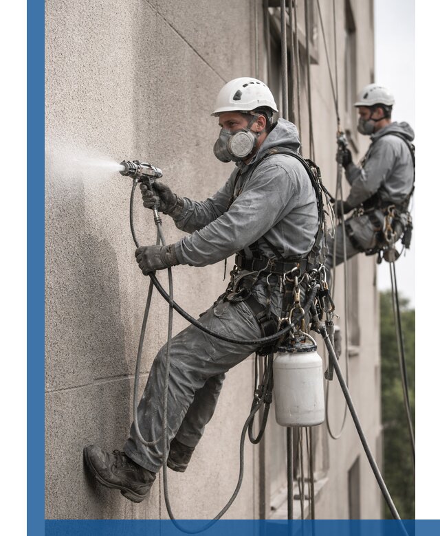 Безвоздушная покраска фасадов зданий в Курчатове профессионально