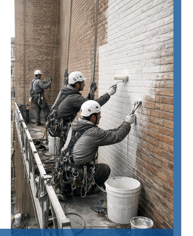 Покраска кирпичного фасада в Курчатове от 357 р. | ВЫСОТНИК-Крч