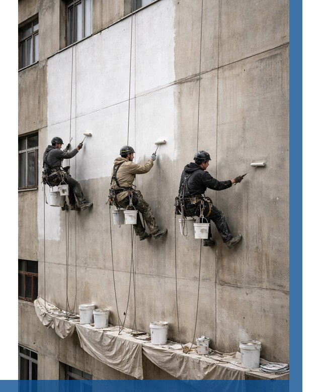 Покраска бетонного фасада в Курчатове от 357 р за м2 | ВЫСОТНИК-Крч