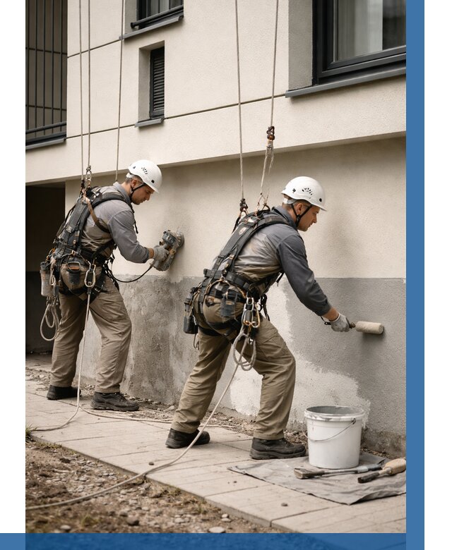 Окраска цоколя здания в Курчатове от 458 р. под ключ | ВЫСОТНИК-Крч