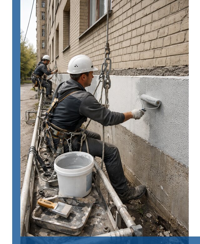 Окраска цоколя здания в Курчатове профессионально и надежно