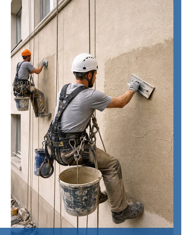 Декоративная штукатурка фасада в Курчатове от 1223 р. | ВЫСОТНИК-Крч