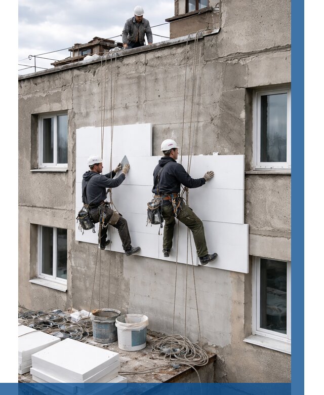 Утепление фасада пенополистиролом в Курчатове от 1834 р. | ВЫСОТНИК-Крч