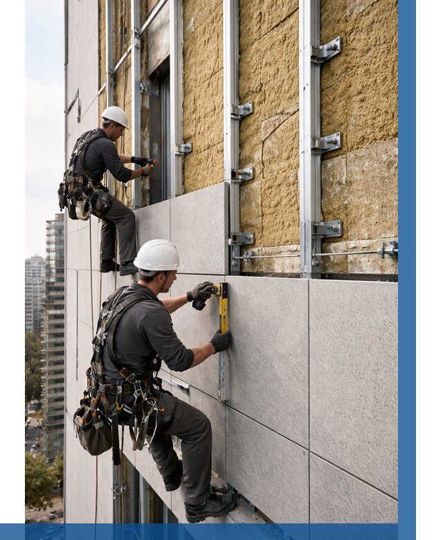 Монтаж вентилируемого фасада в Курчатове от 3566 р. | ВЫСОТНИК-Крч