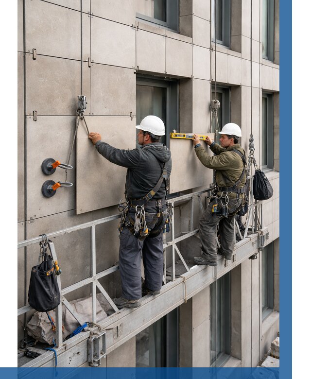 Монтаж керамогранита на фасад в Курчатове от 2547 р. | ВЫСОТНИК-Крч