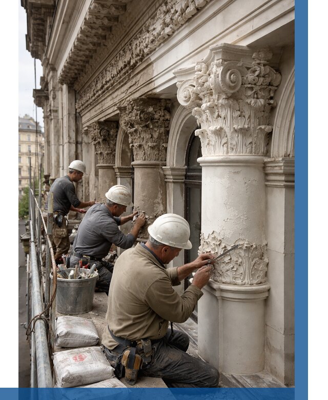 Реставрация фасадной лепнины в Курчатове от 2547 р. | ВЫСОТНИК-Крч