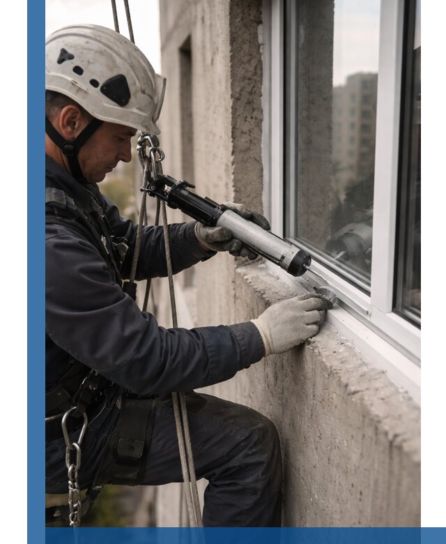 Герметизация оконных швов снаружи в Курчатове профессионально