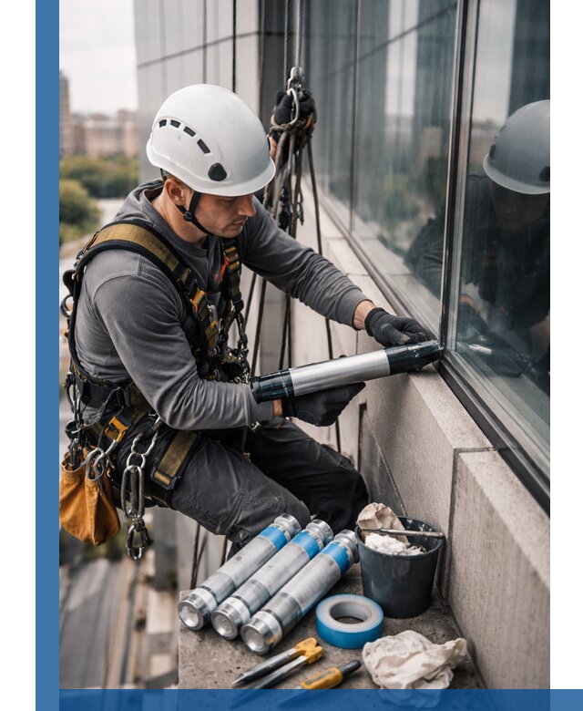 Герметизация стыков витража в Курчатове для герметичных фасадов