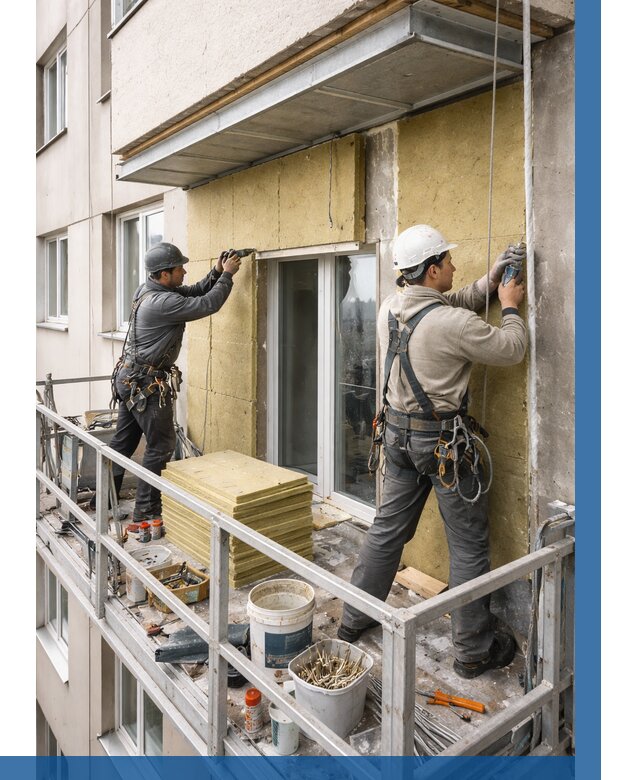 Утепление балкона снаружи в Курчатове от 1630 р. под ключ ВЫСОТНИК-Крч