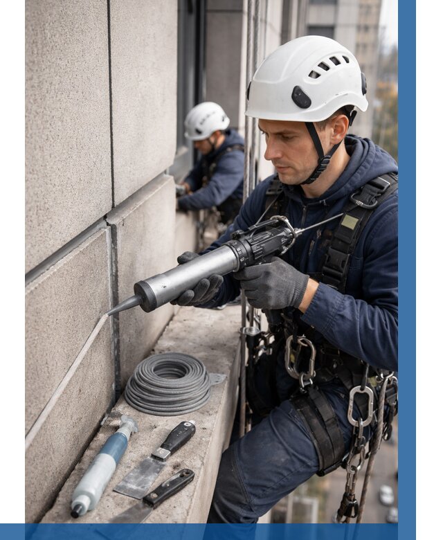 Герметизация деформационных швов фасада в Курчатове от 713 | ВЫСОТНИК-Крч