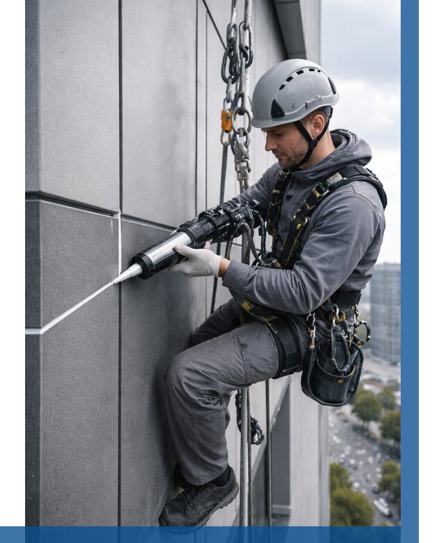 Герметизация стыков фасадных панелей в Курчатове от 6622 р.| ВЫСОТНИК-Крч