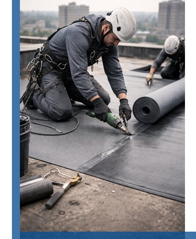 Ремонт мягкой кровли в Курчатове с выездом промальпинистов