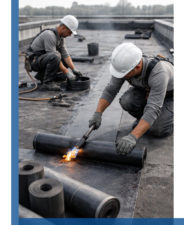 Ремонт рулонной кровли в Курчатове герметизация и восстановление