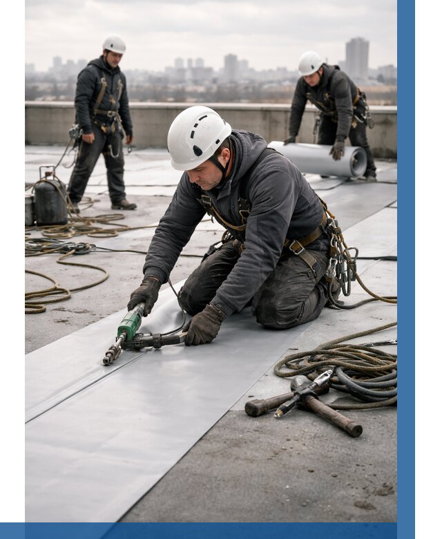 Ремонт мембранной кровли в Курчатове от 1834 р./м2 | ВЫСОТНИК-Крч