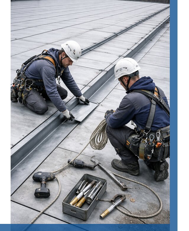 Ремонт фальцевой кровли в Курчатове от 713 р. | ВЫСОТНИК-Крч