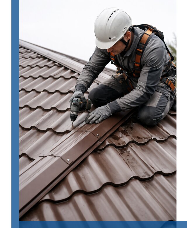 Ремонт металлочерепицы на крыше в Курчатове профессионально