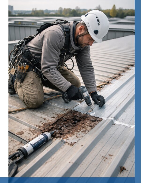 Ремонт профнастила на кровле в Курчатове от 713 р. | ВЫСОТНИК-Крч