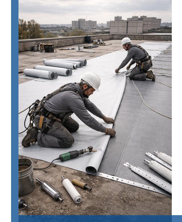 Монтаж мембранной кровли в Курчатове для промышленных зданий