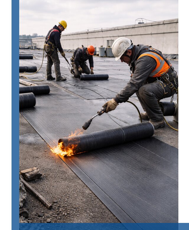 Монтаж наплавляемой кровли в Курчатове профессионально