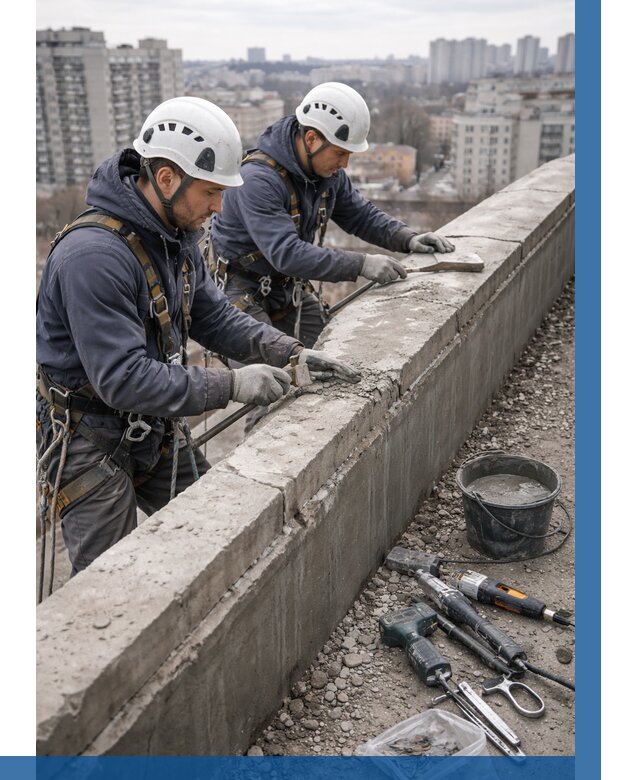 Ремонт парапета на кровле в Курчатове от 1528 р. | ВЫСОТНИК-Крч