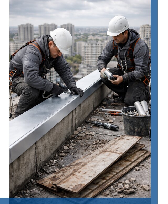 Замена парапетных крышек под ключ в Курчатове от 1223 р. | ВЫСОТНИК-Крч