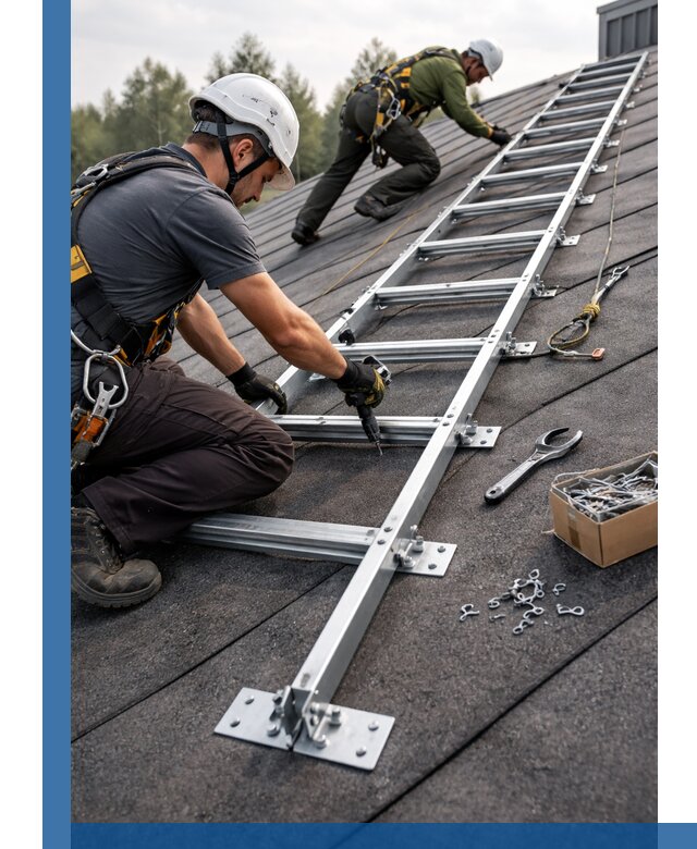 Профессиональный монтаж кровельной лестницы в Курчатове под ключ