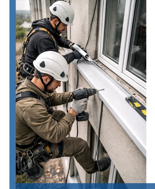 Профессиональный монтаж оконных отливов и отведения воды в Курчатове