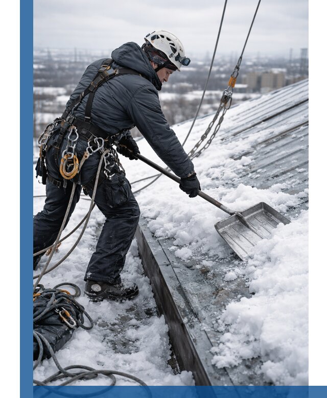 Профессиональная очистка кровли от снега и наледи в Курчатове