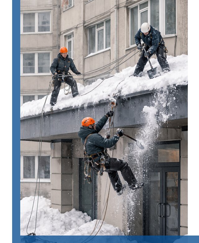 Безопасная очистка навесов от снега в Курчатове круглогодично