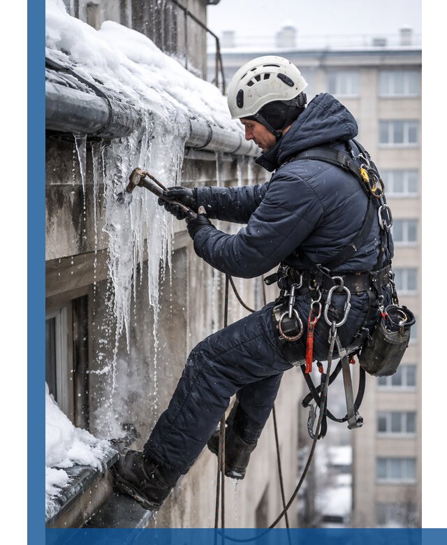 Удаление наледи и чистка водостоков в Курчатове оперативно и безопасно
